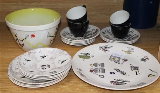 A group of 1950s ceramics including Meakin Parisienne